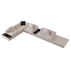 Silver Moon Boucle L-Shaped Sectional Sofa