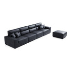 Domus High-Back Modular Leather Sofa and Ottoman