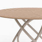 Chloe Outdoor 4-Person Patio Dining Set with Round Teak-Top Table