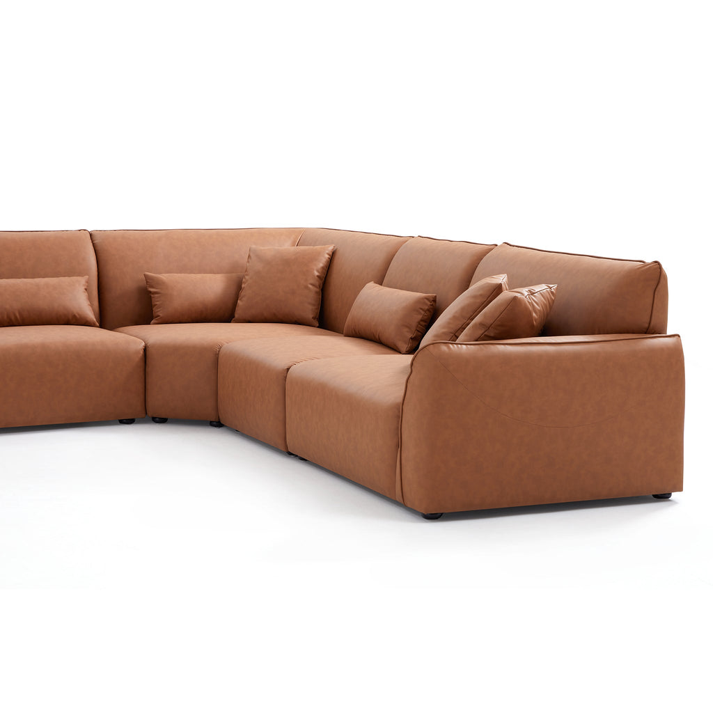 Milano Moda Minimalist Brown Corner Sofa