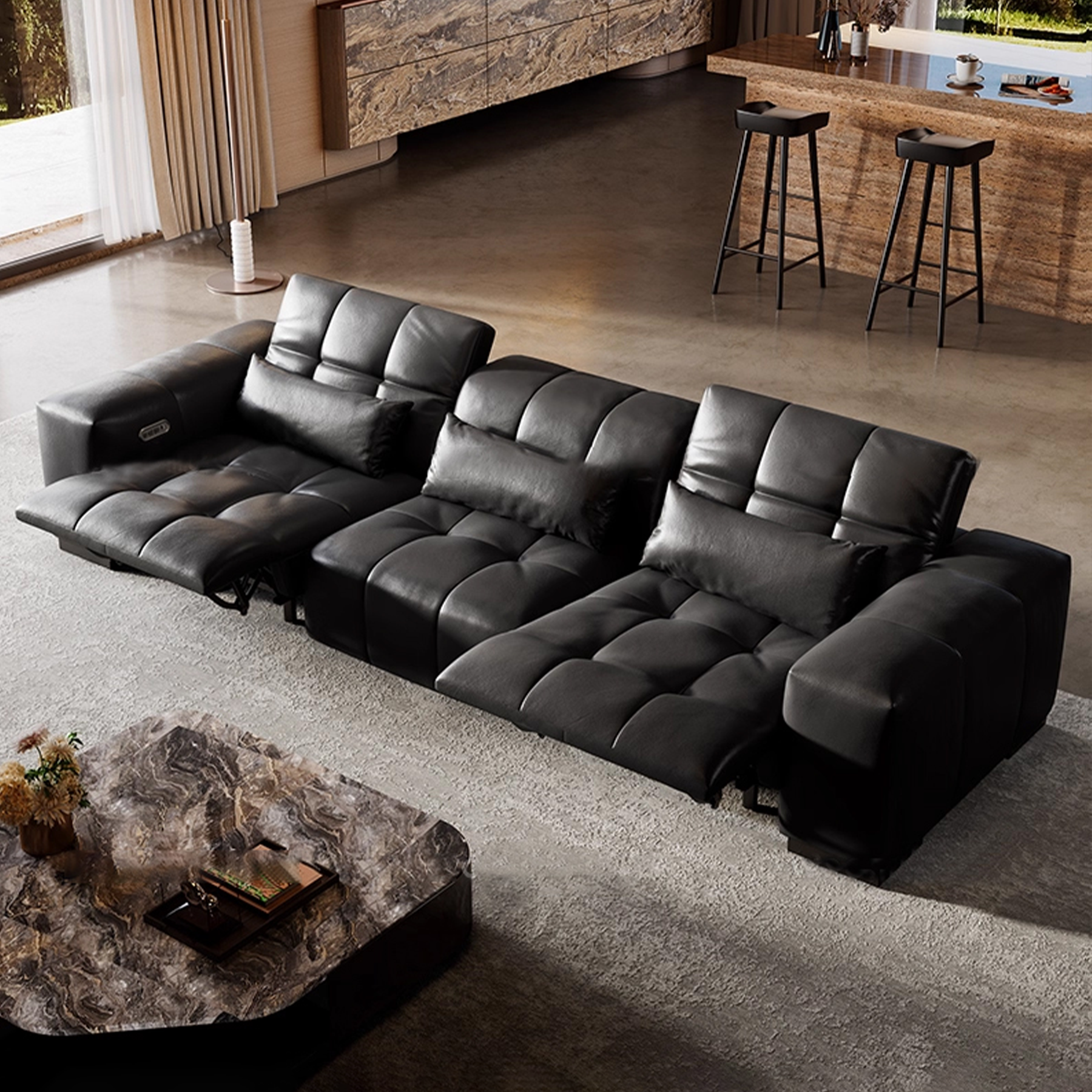 Aurelia Leather Power Recliner Sofa