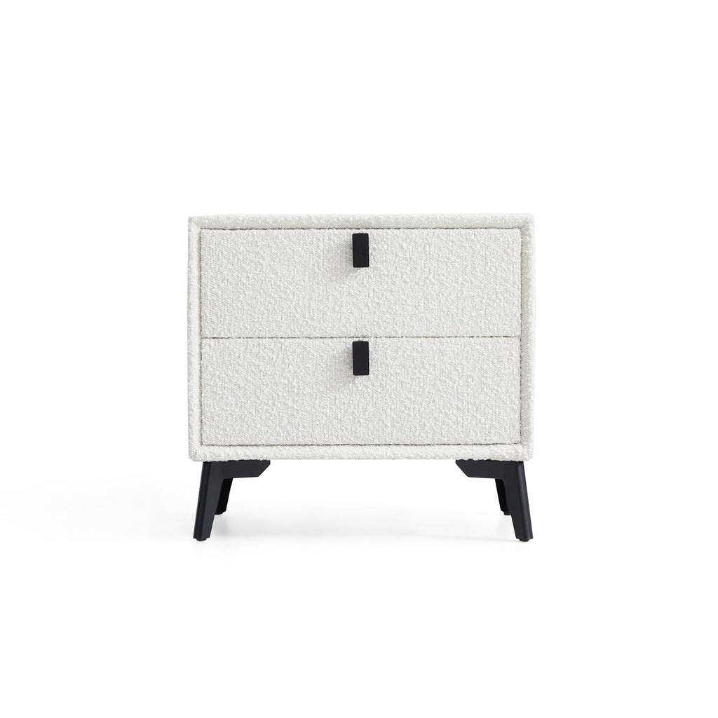 Cushy Boucle Fabric Nightstand