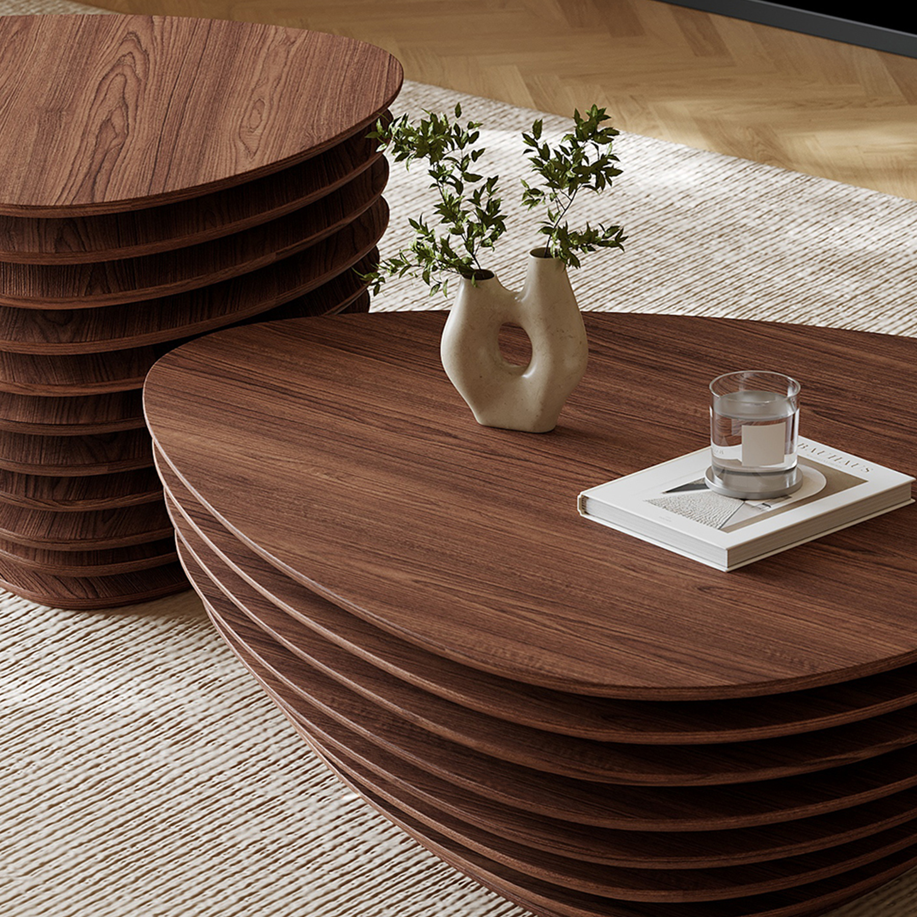 Irregular Shape Nesting Coffee Table