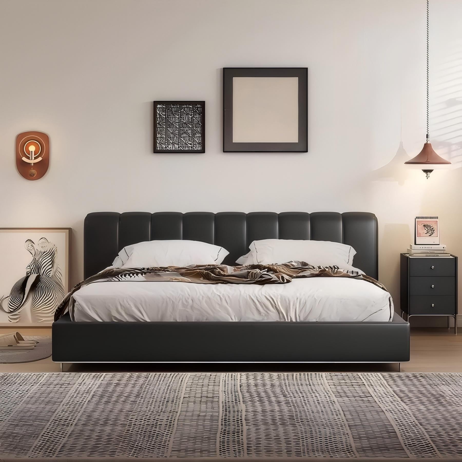 Bitter Chocolate Leather Bed