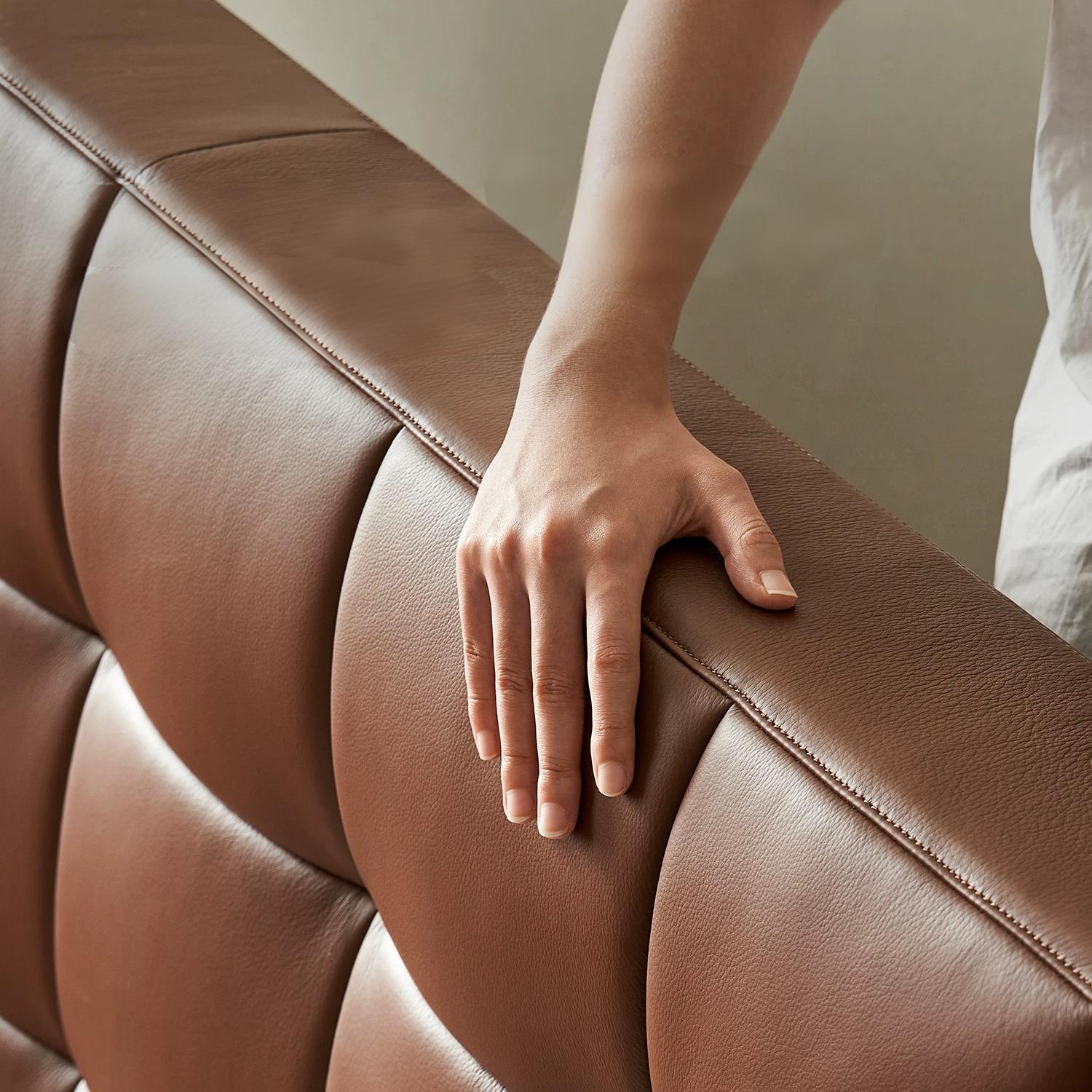 Mocha Slice Leather Bed