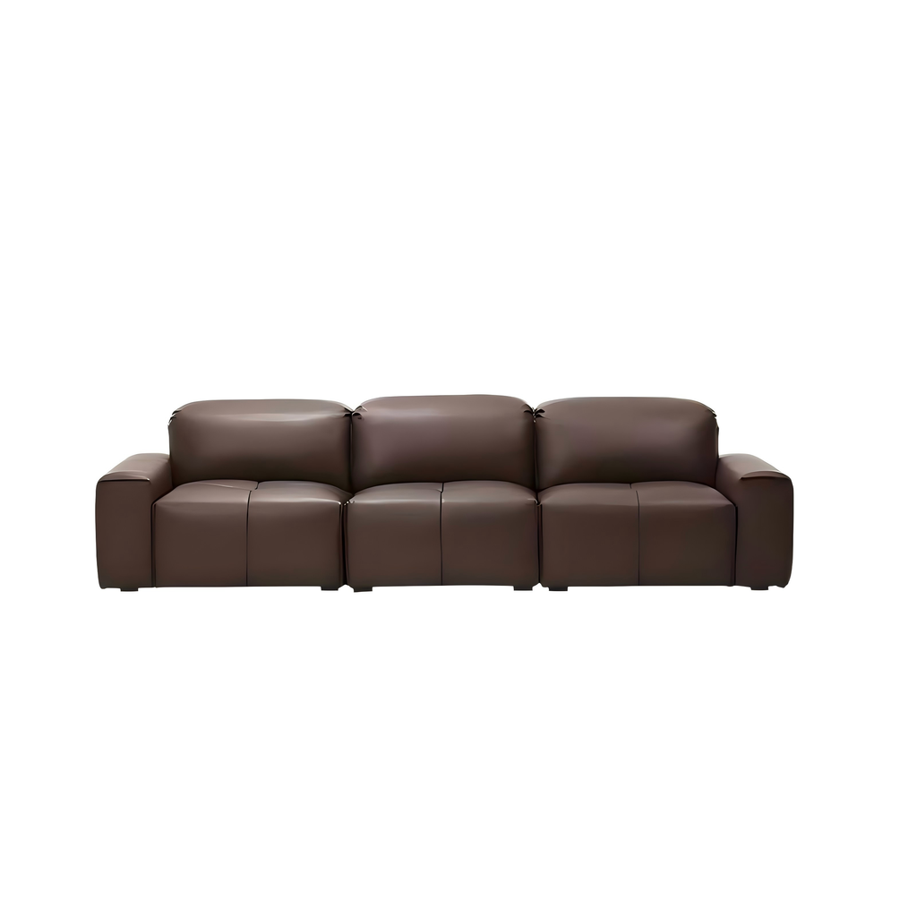 Nero Brown Recliner Leather Lounge Sofa