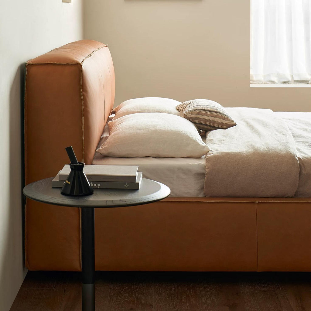 Cinnamon Leather Bed