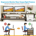 Bureau d'ordinateur 63 avec support d'écran, bureaux ergonomiques pour la maison avec tiroirs et classeur