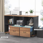 Bureau d'ordinateur en L de 63 pouces avec classeur latéral de 47 pouces, ensemble de bureau exécutif pour la maison