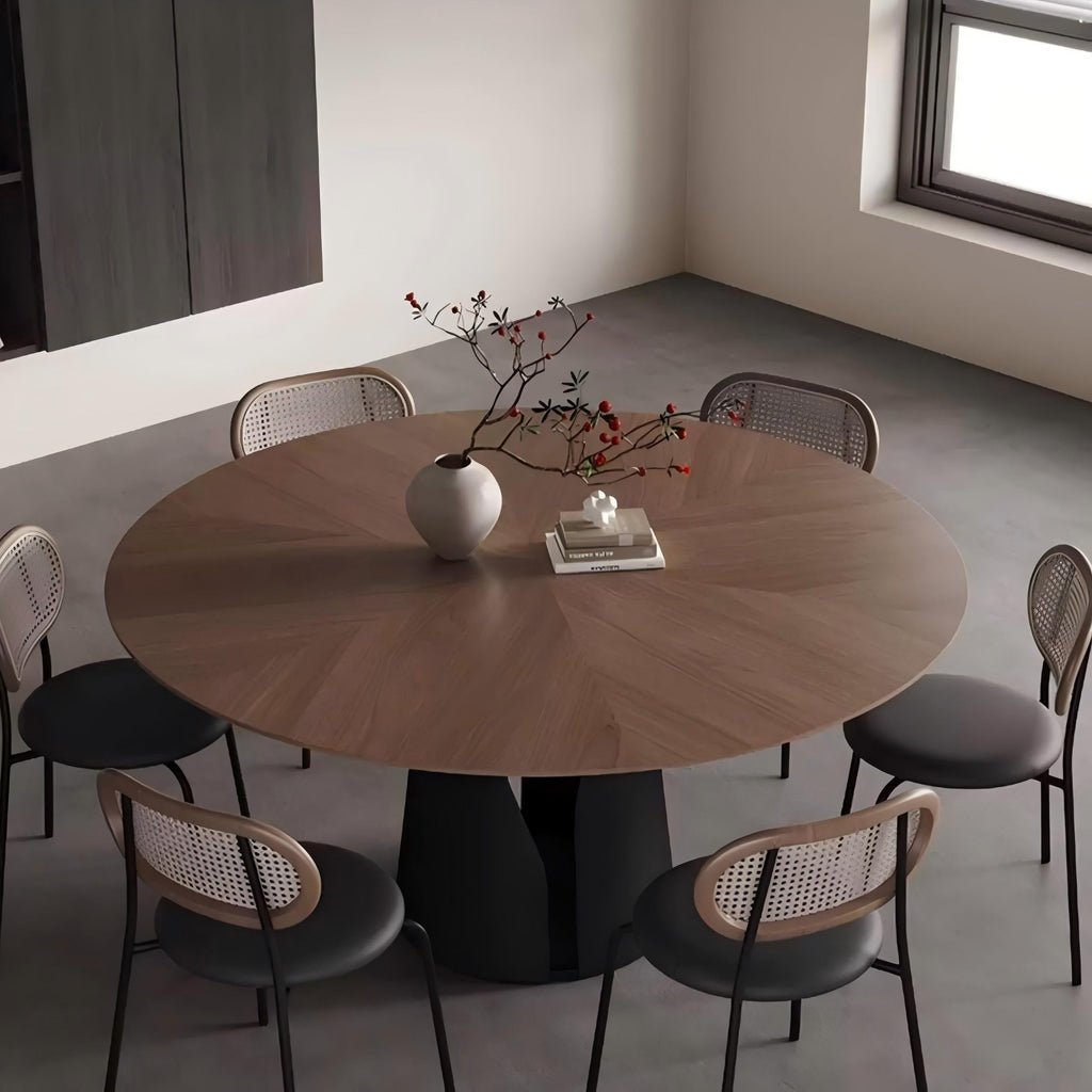 Lunaro Wood & Steel Round Dining Table