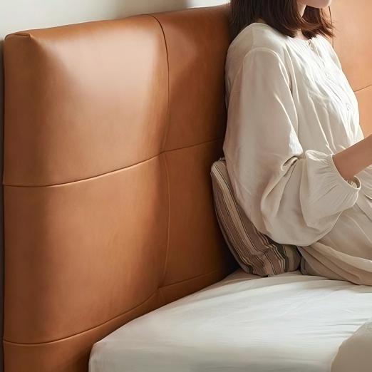 Toffee Brick Leather Bed