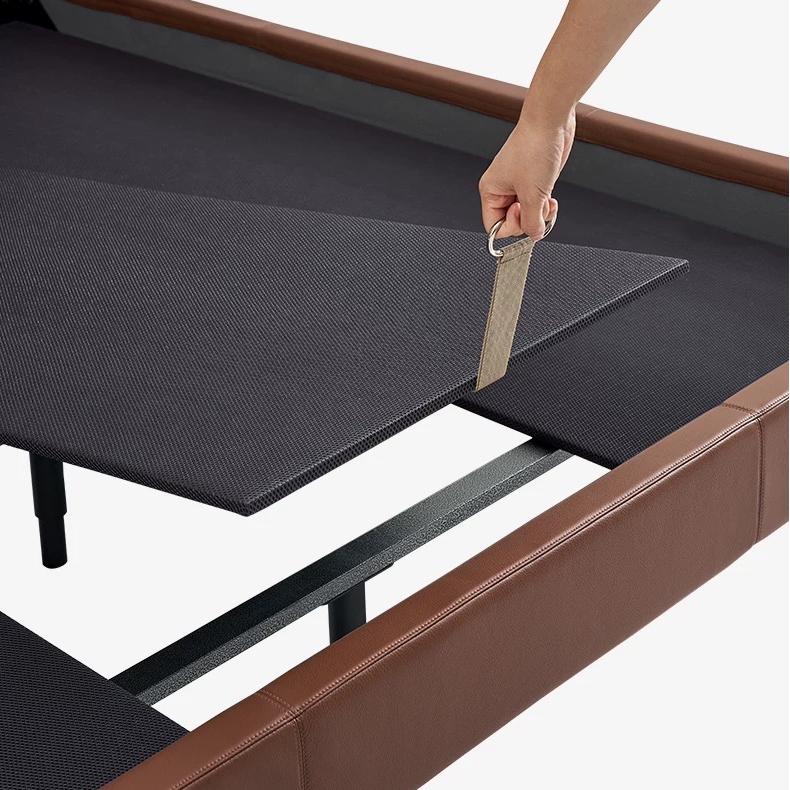 Mocha Slice Leather Bed