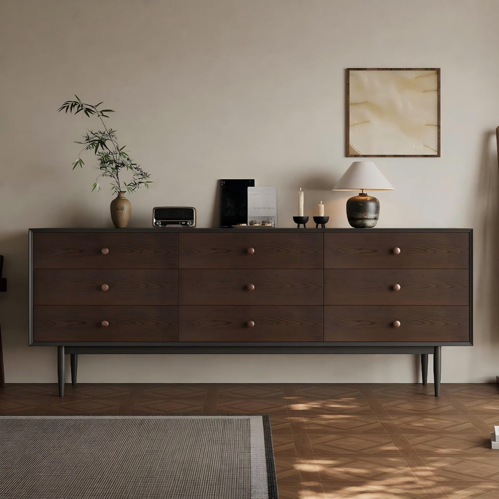 Napoli Dark Walnut Storage Sideboard Cabinet