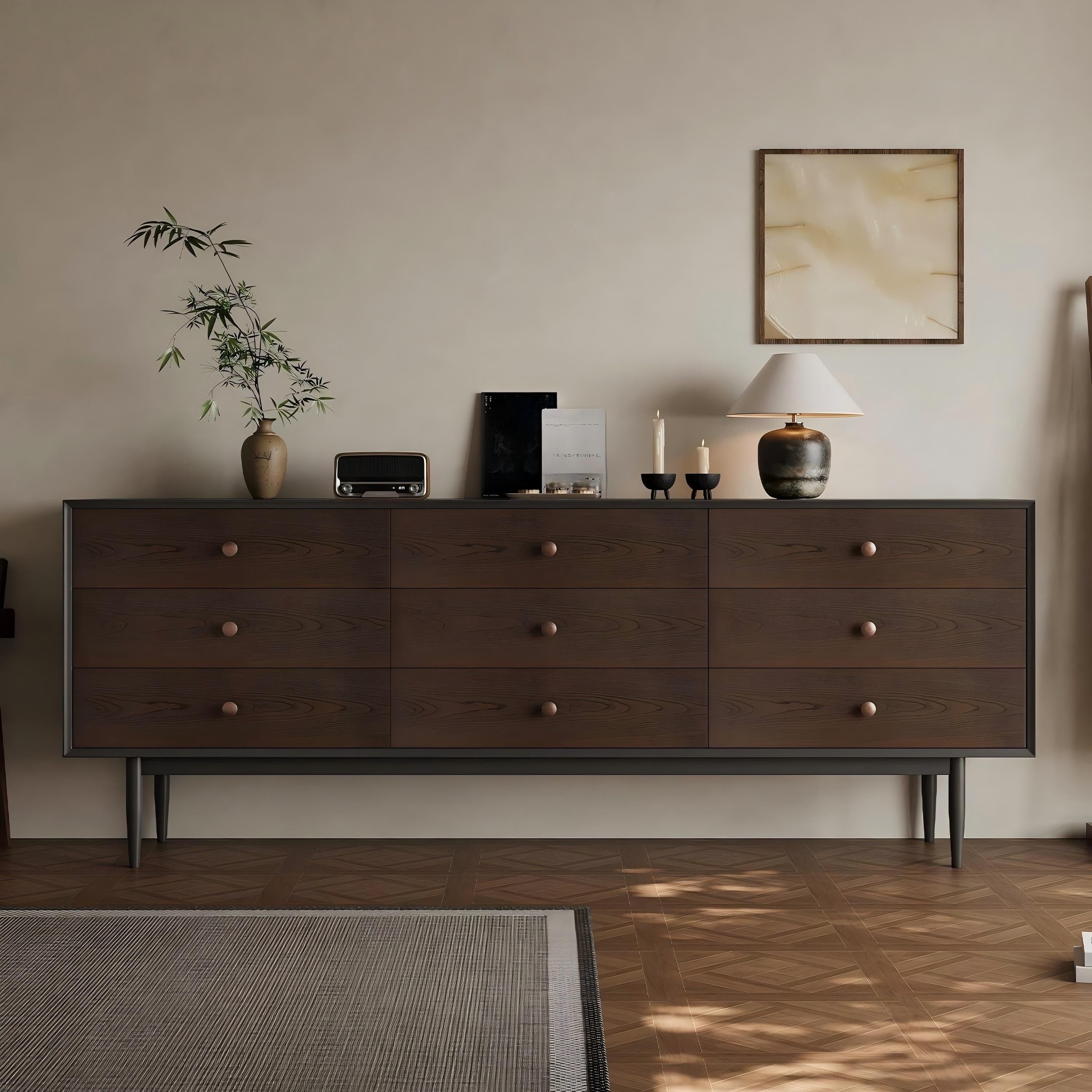 Napoli Dark Walnut Storage Sideboard Cabinet
