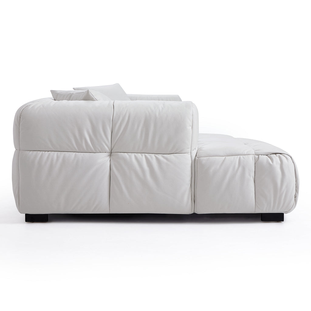 Boba Cream Leathaire Sectional Set
