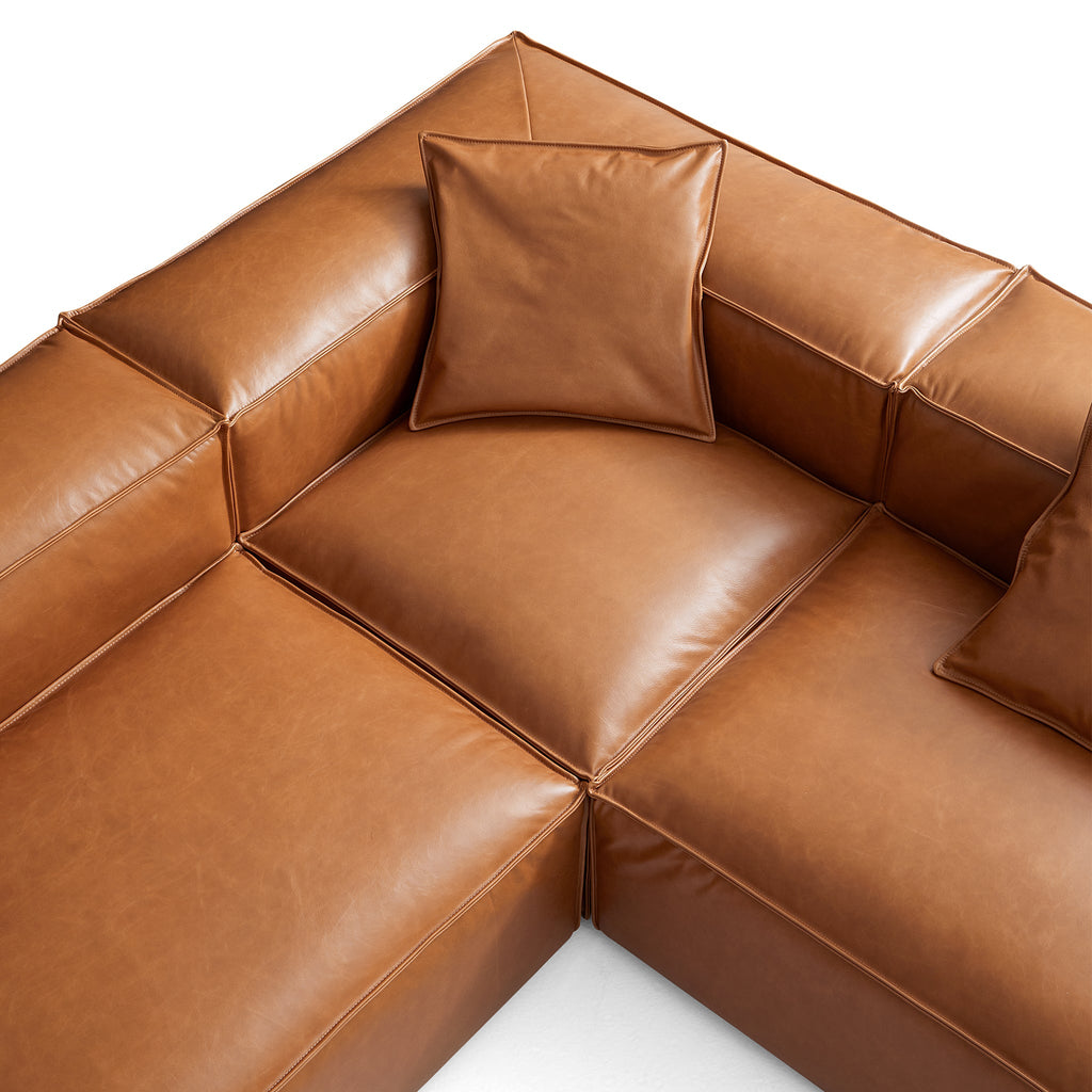 Benthe Modular Tan Open-End Sectional Sofa