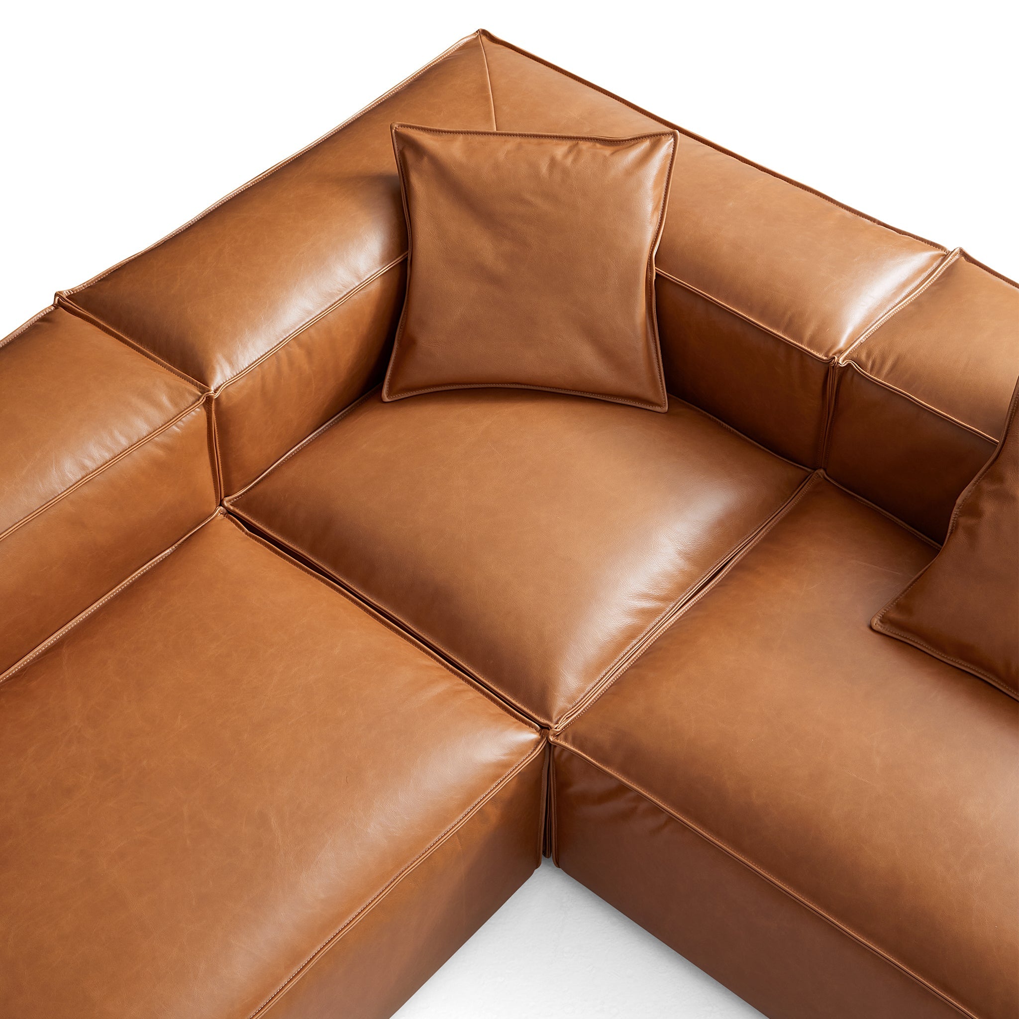 Benthe Modular Tan Open-End Sectional Sofa