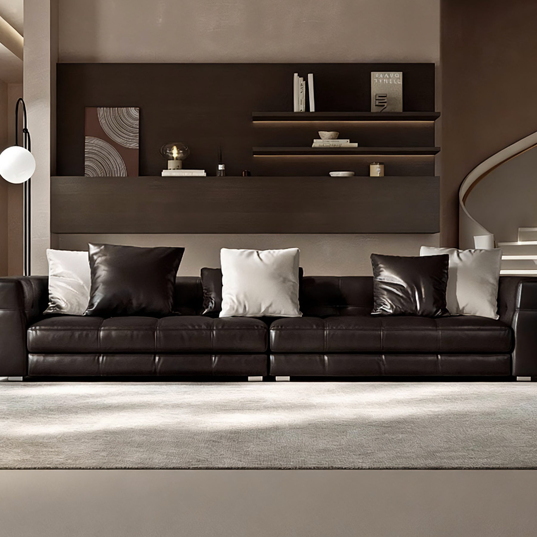 Blazer Black Leather Sofa