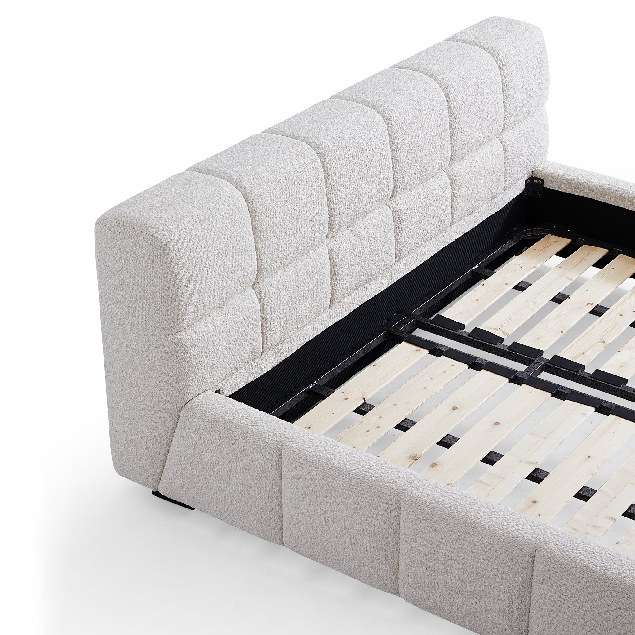 Cushy Boucle Fabric Bed