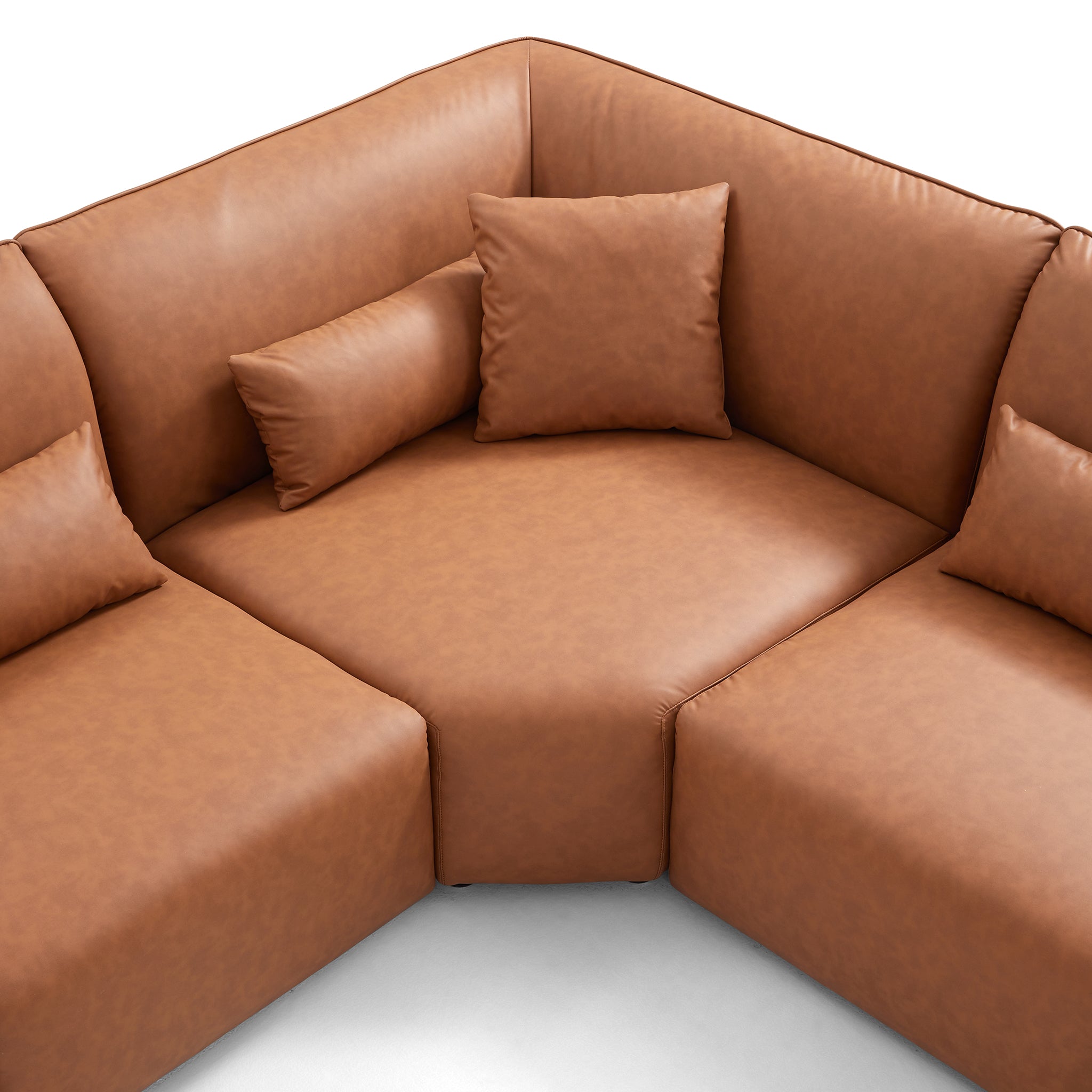 Milano Moda Minimalist Brown Corner Sofa