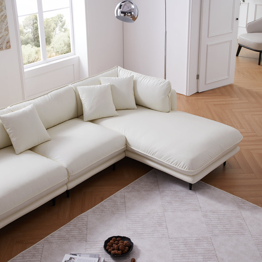 Vanilla Brown Leather Sectional