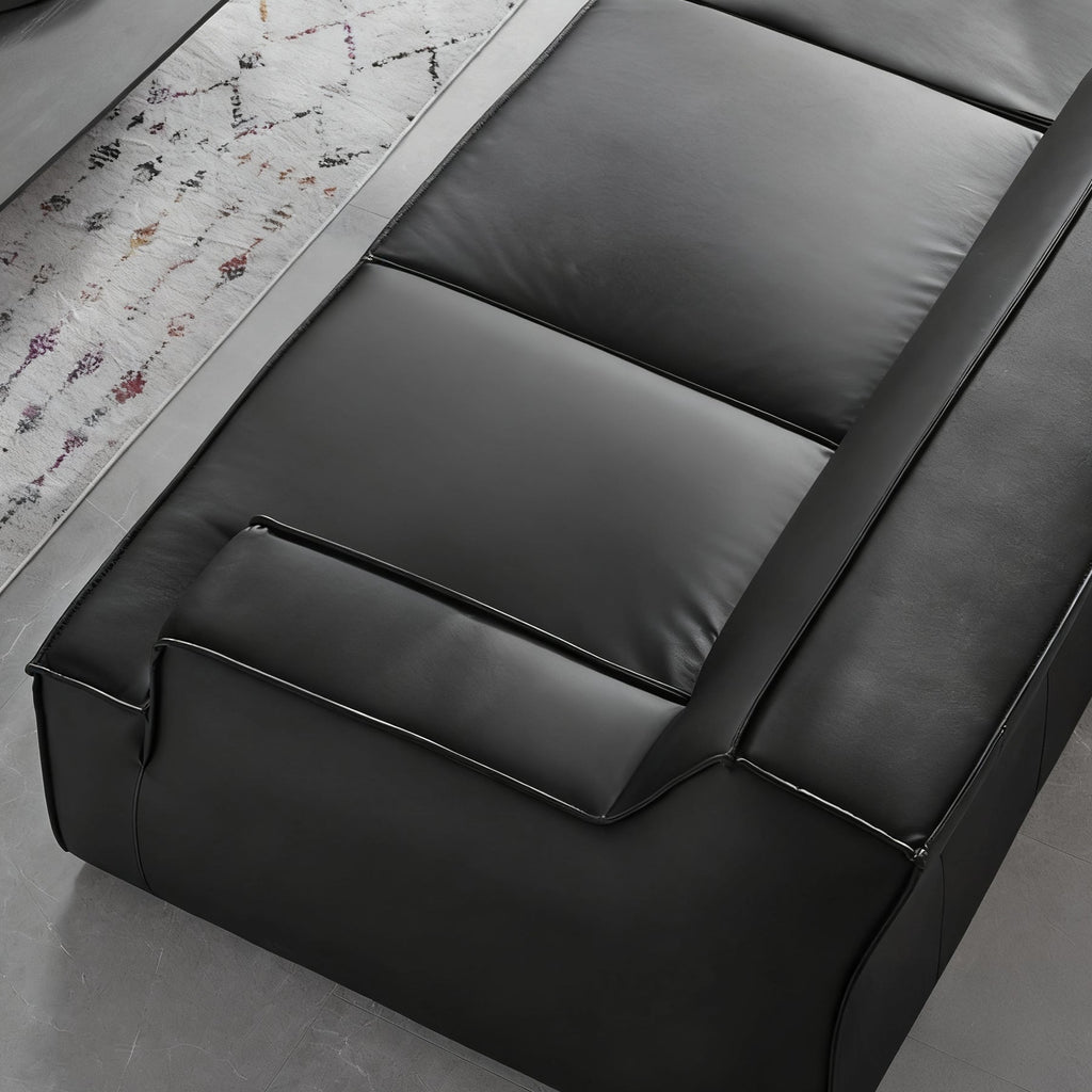 Deacon Minimalist Top Grain Leather Sofa
