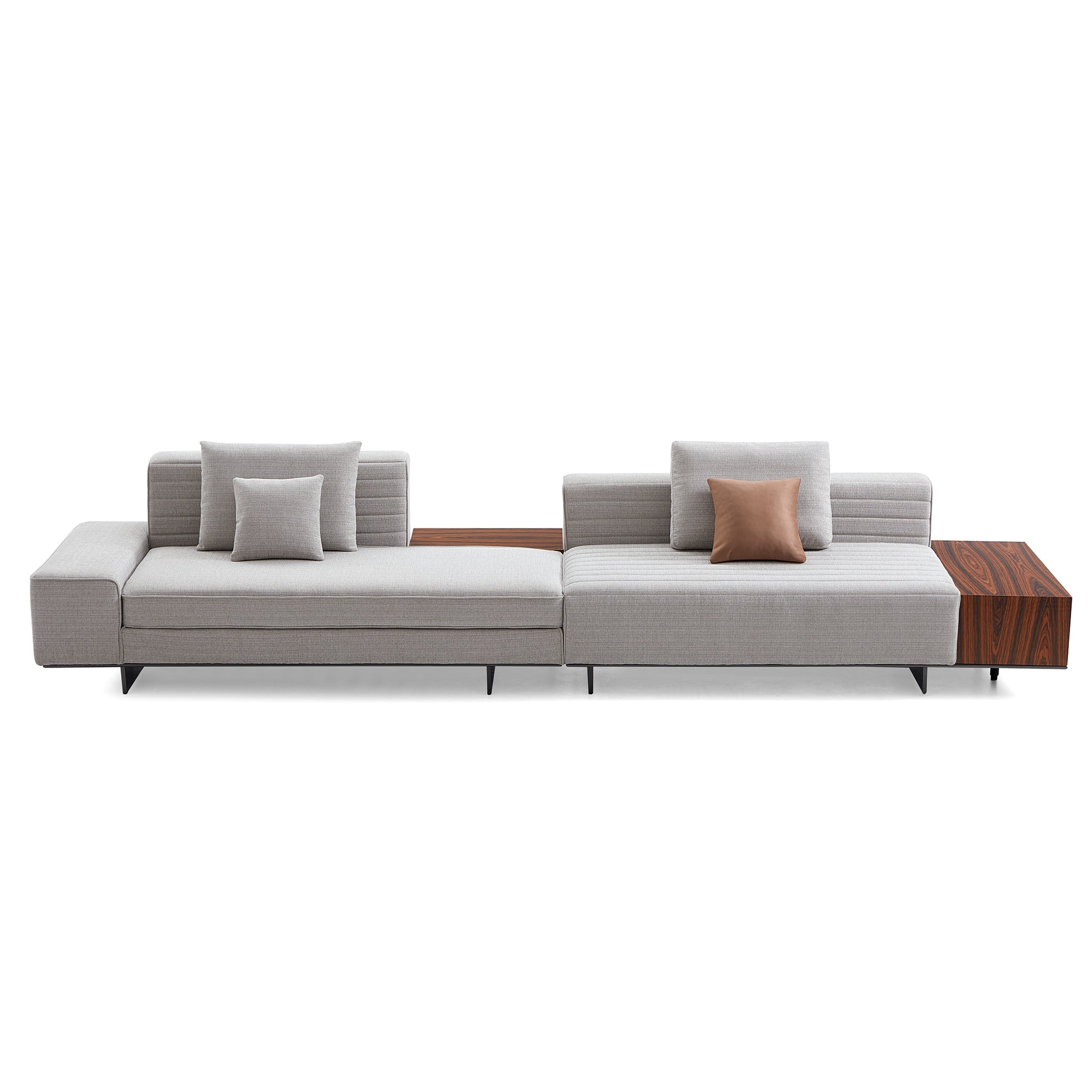 Brandy Channel Tufting Sectional with Coffee Table