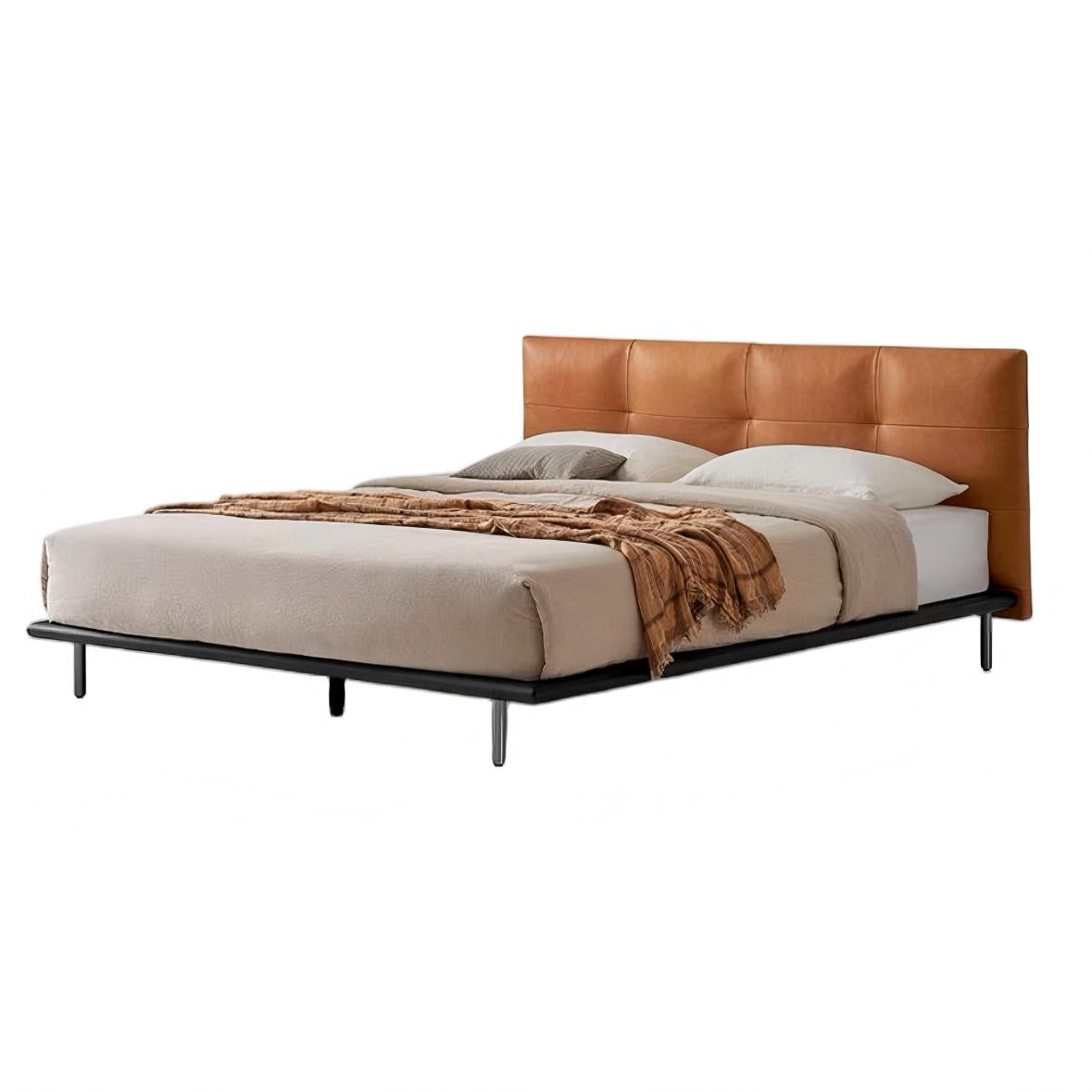 Toffee Brick Leather Bed