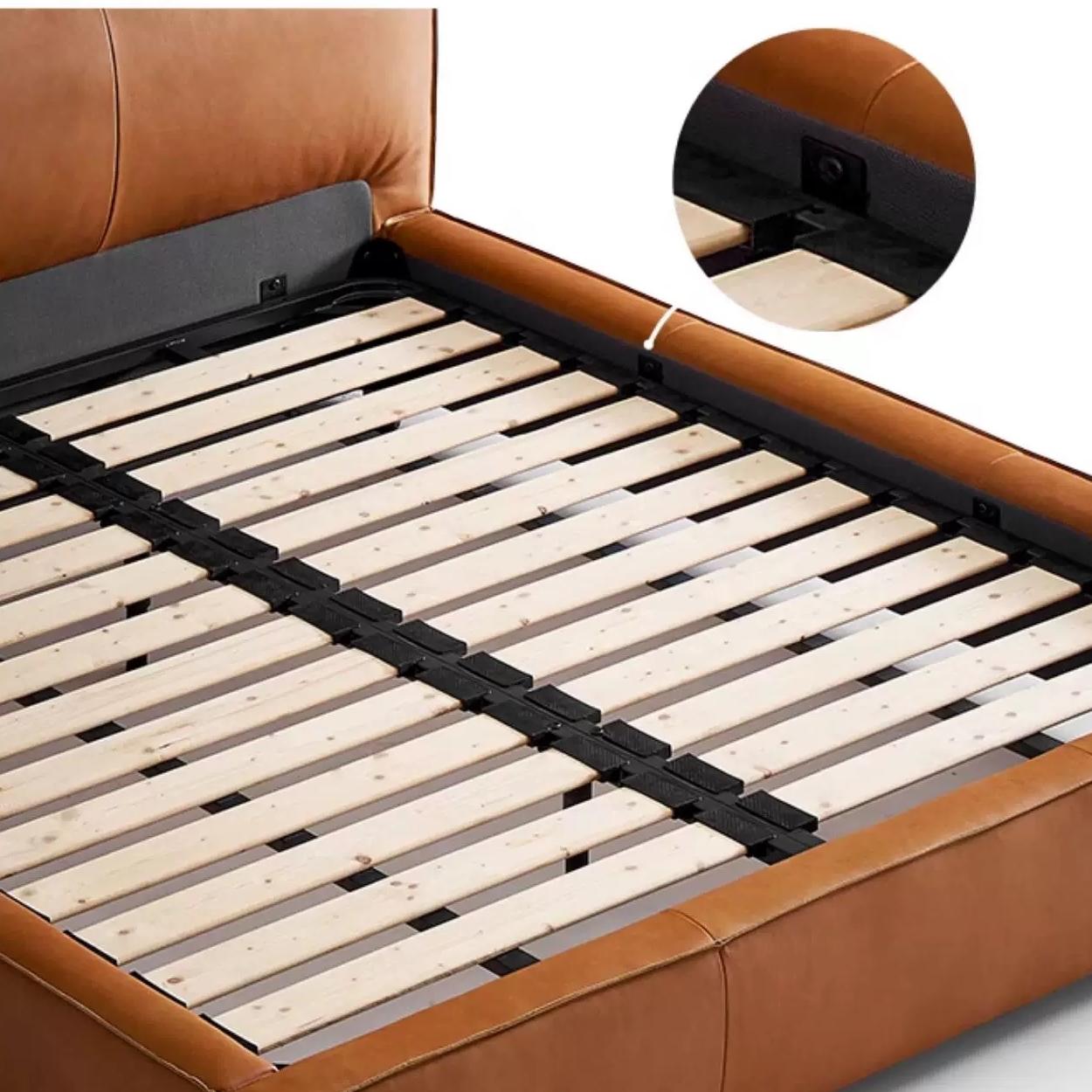 Cinnamon Leather Bed