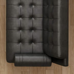 Espresso Tufted Leather Sofa