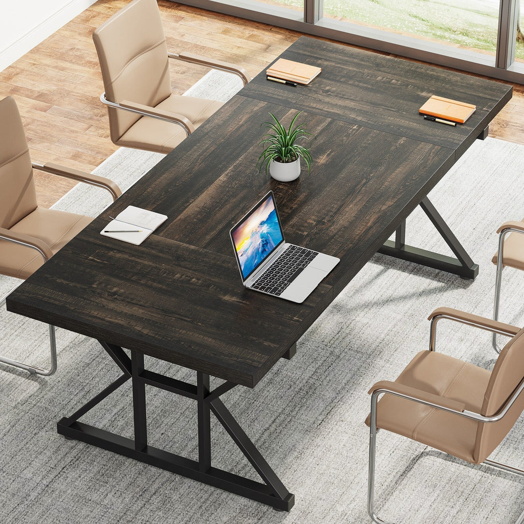 Bureau exécutif de 70,8 pouces, grand poste de travail informatique