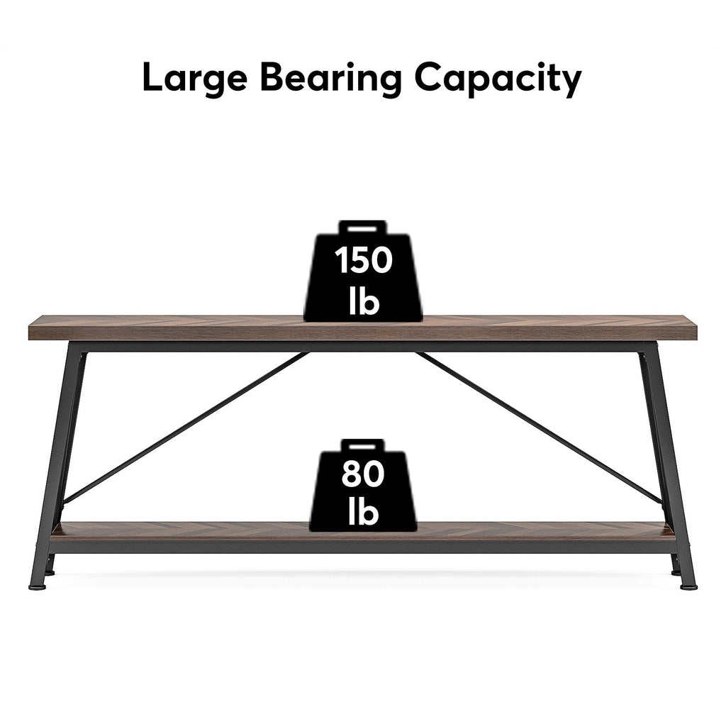 Table console d'entrée de style industriel extra-longue de 70,9 pouces