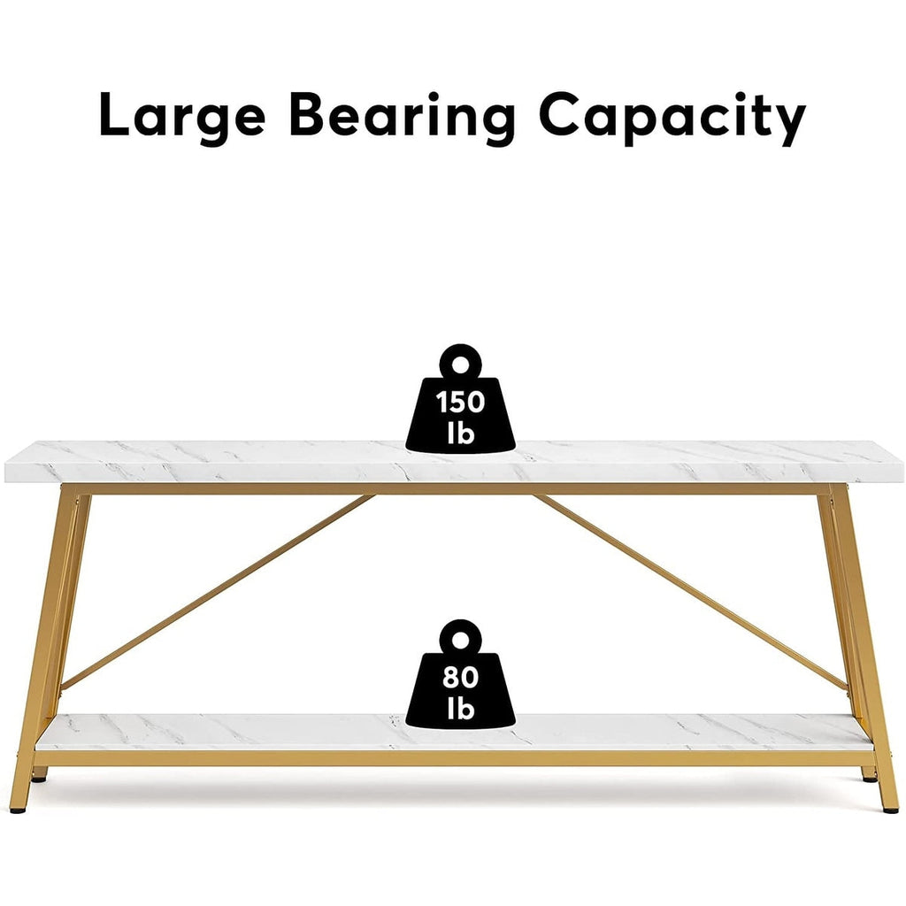 Table console d'entrée de style industriel extra-longue de 70,9 pouces