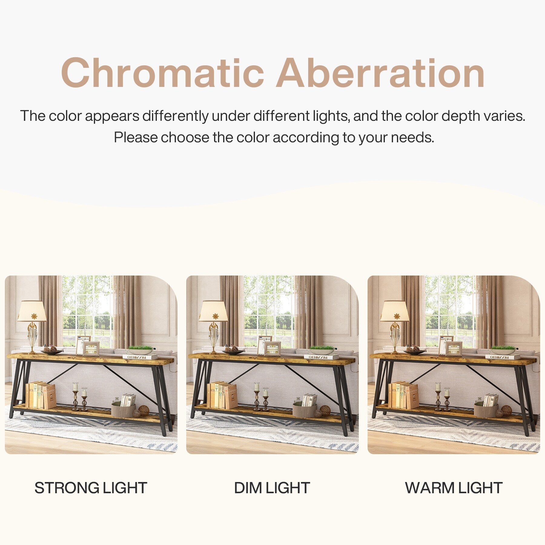 Table console d'entrée de style industriel extra-longue de 70,9 pouces