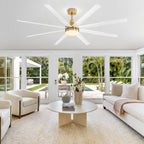 Grand ventilateur de plafond de 72 pouces avec télécommande et éclairage LED - 8 pales