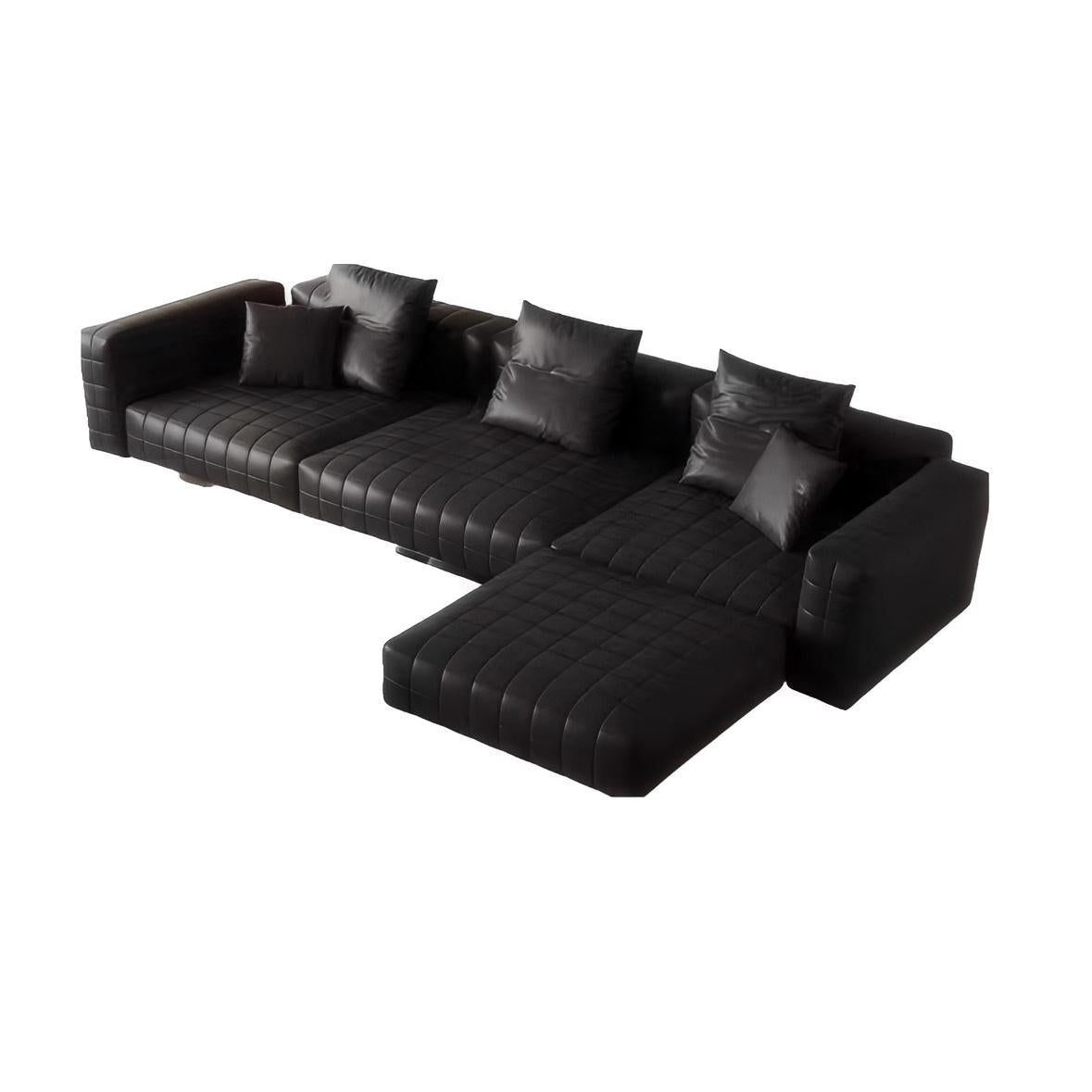 Matrix Top Grain Leather Sofa with Ottoman