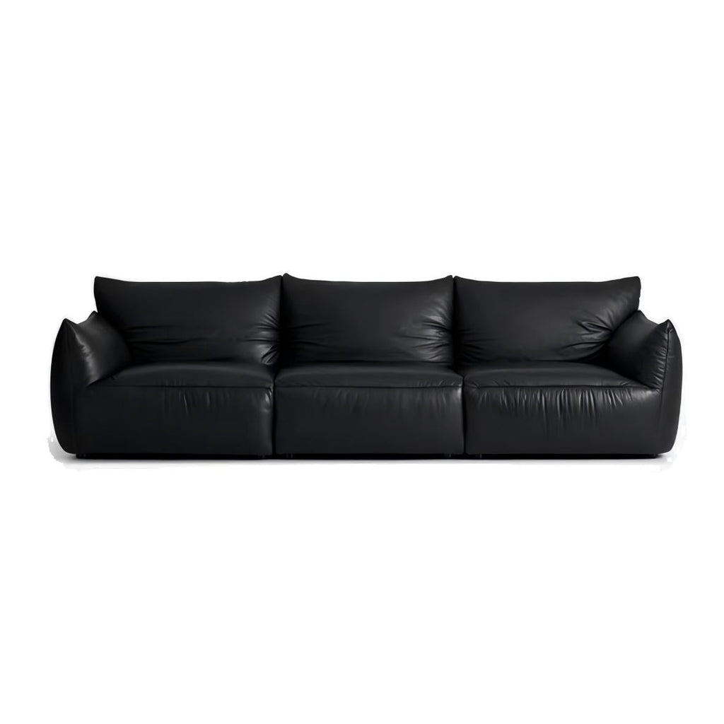Croissant Noir Top Grain Leather Sofa