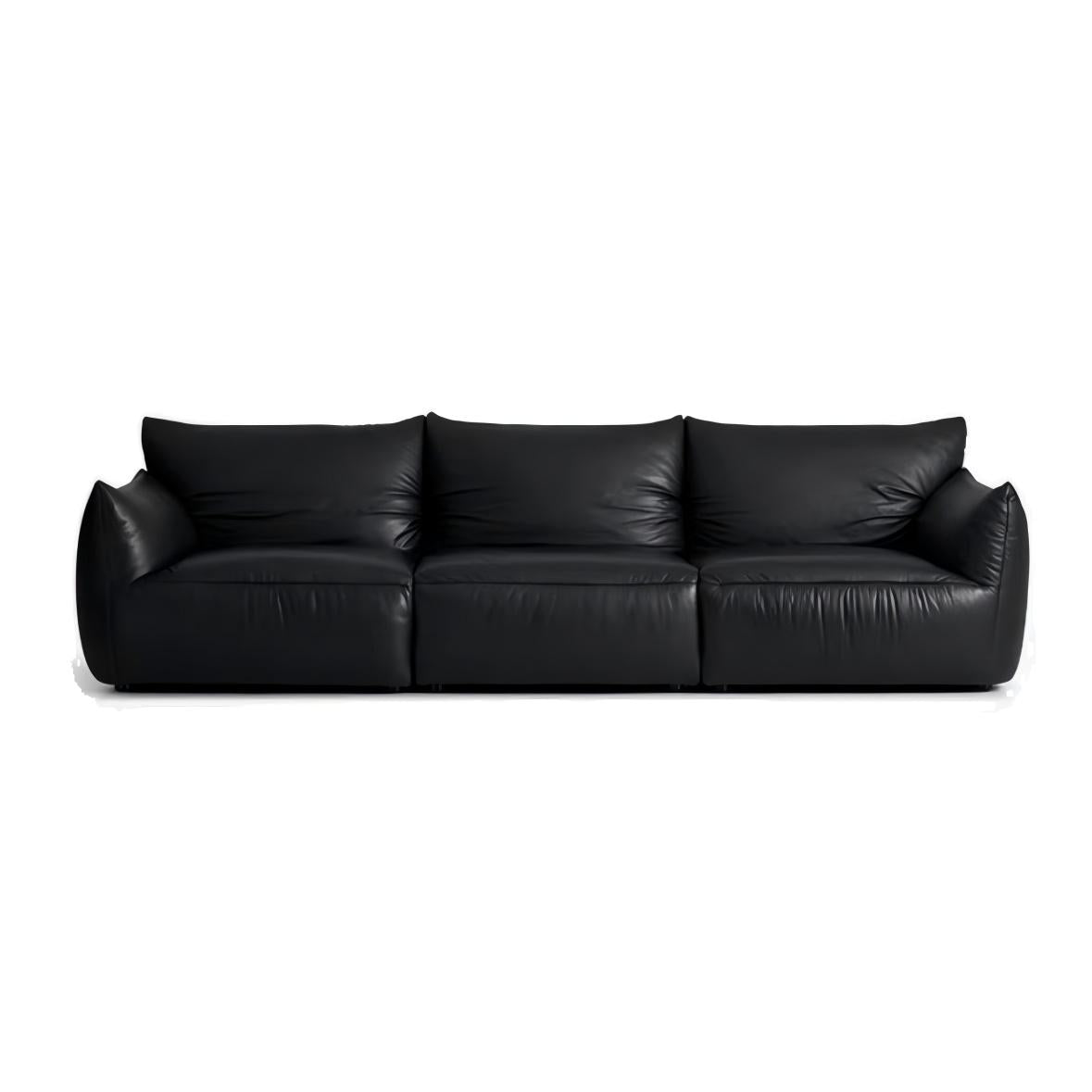 Croissant Noir Top Grain Leather Sofa