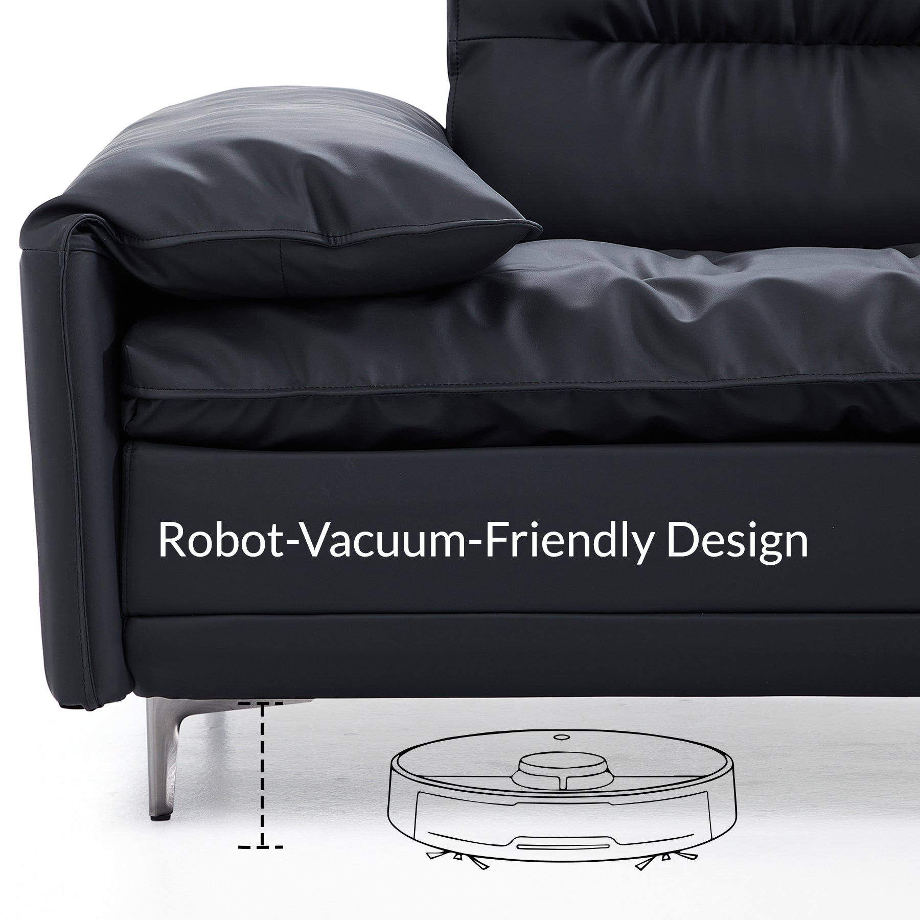 Lewis Adjustable Backrest Ultra-Wide Leather Sofa