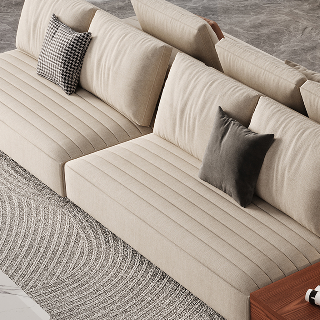 Brandy Channel Tufting Sectional with Coffee Table