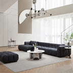 Boba Black Leathaire Sectional