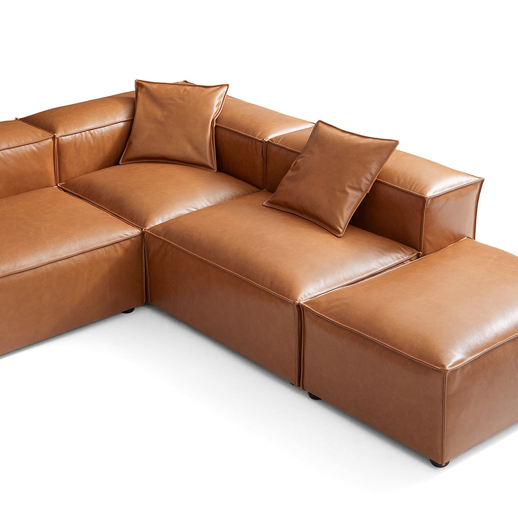Benthe Modular Tan Open-End Sectional Sofa