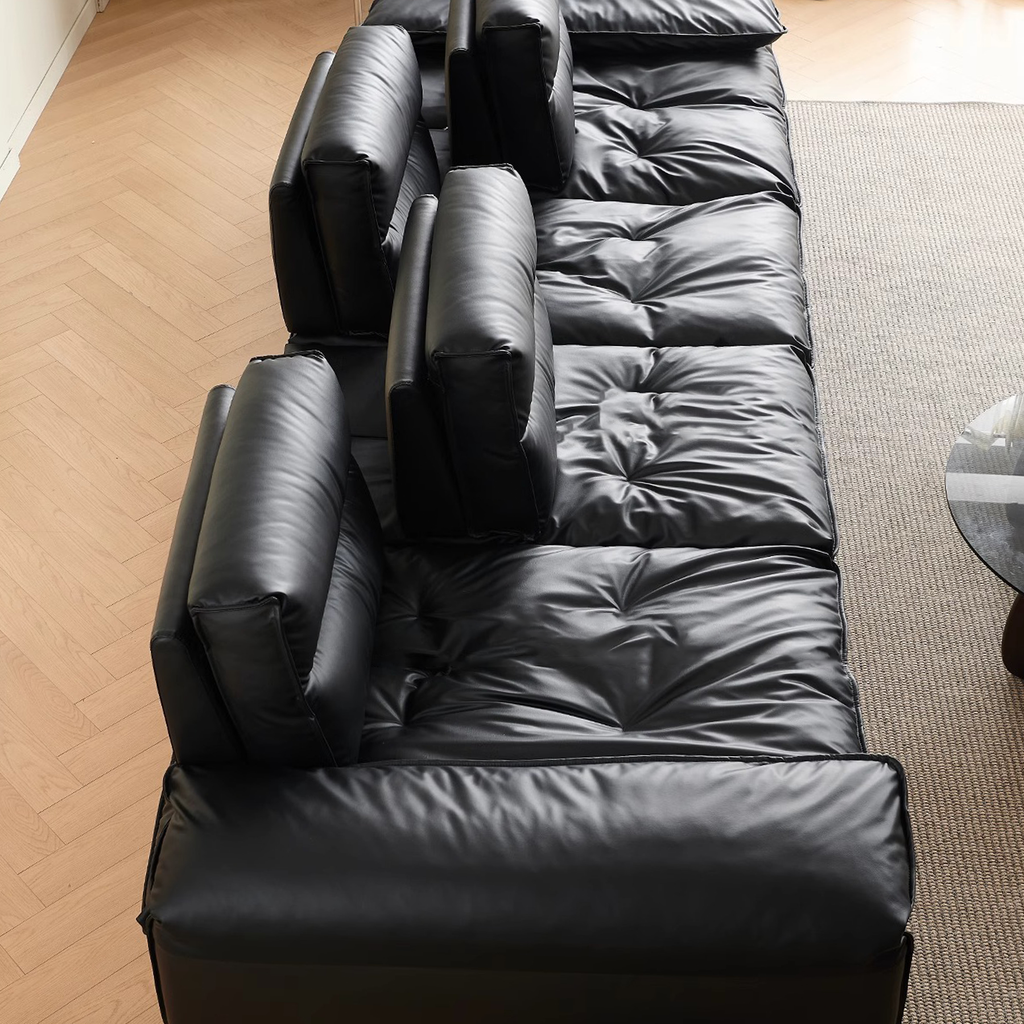 Lewis Adjustable Backrest Ultra-Wide Leather Sofa