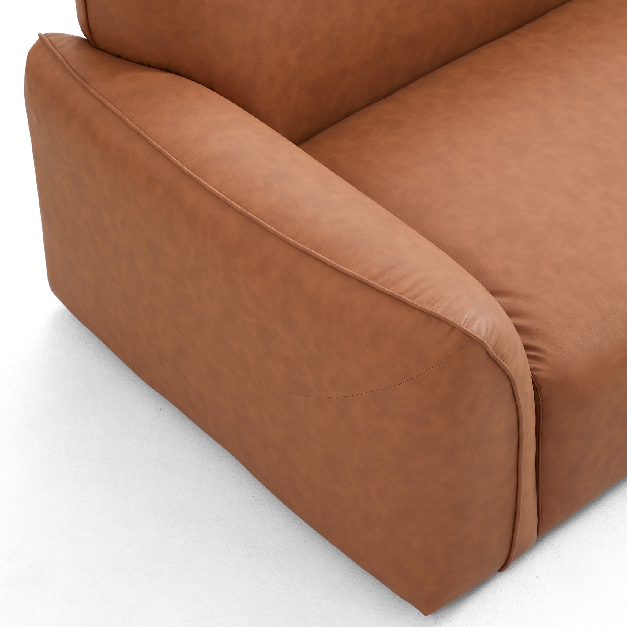 Milano Moda Minimalist Brown Corner Sofa