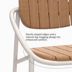 Chloe Outdoor 4-Person Patio Dining Set with Round Teak-Top Table