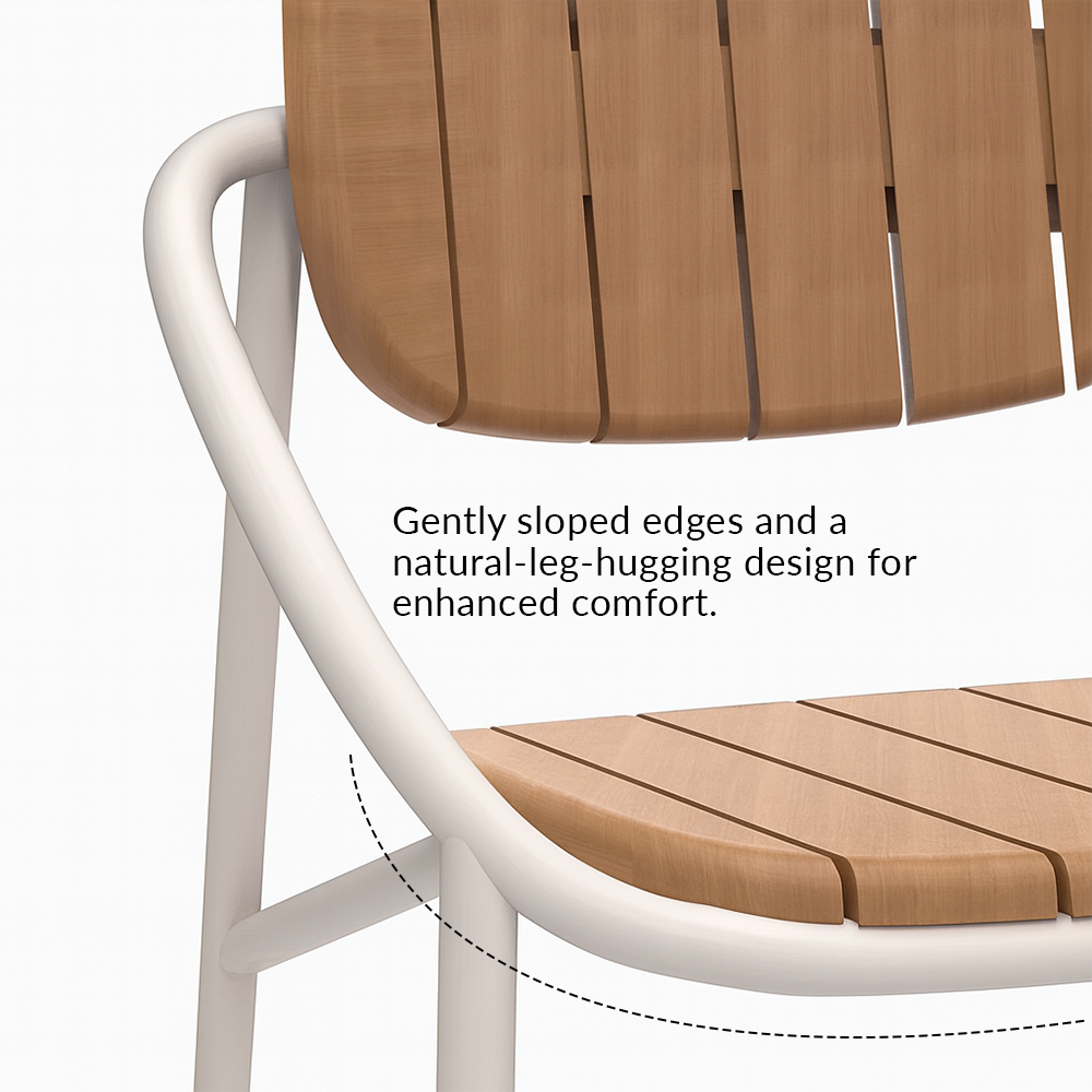 Chloe Outdoor 4-Person Patio Dining Set with Round Teak-Top Table