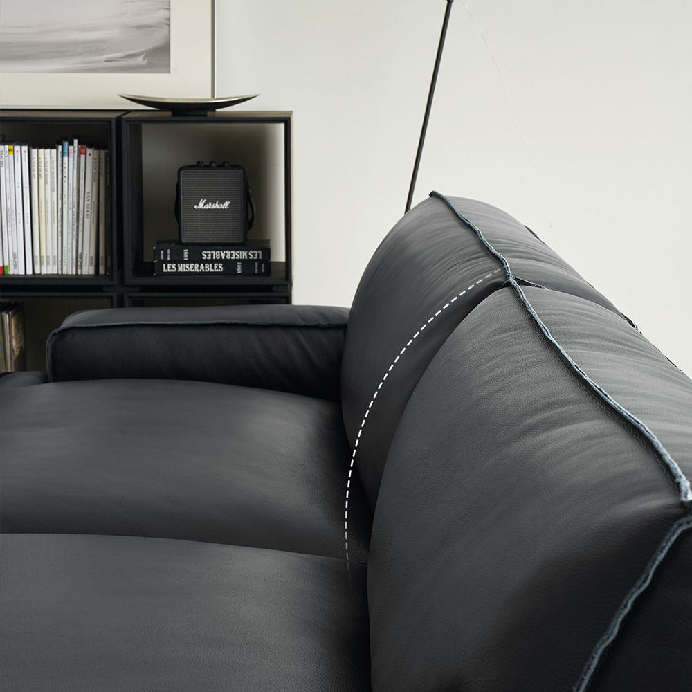 Deacon Minimalist Top Grain Leather Sofa