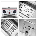 Friteuse à cuve unique en acier inoxydable de 8,5 QT, 1 700 W max., avec robinet et grande poignée