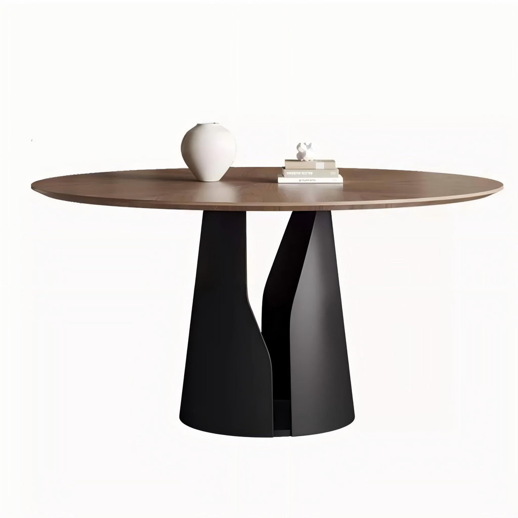 Lunaro Wood & Steel Round Dining Table