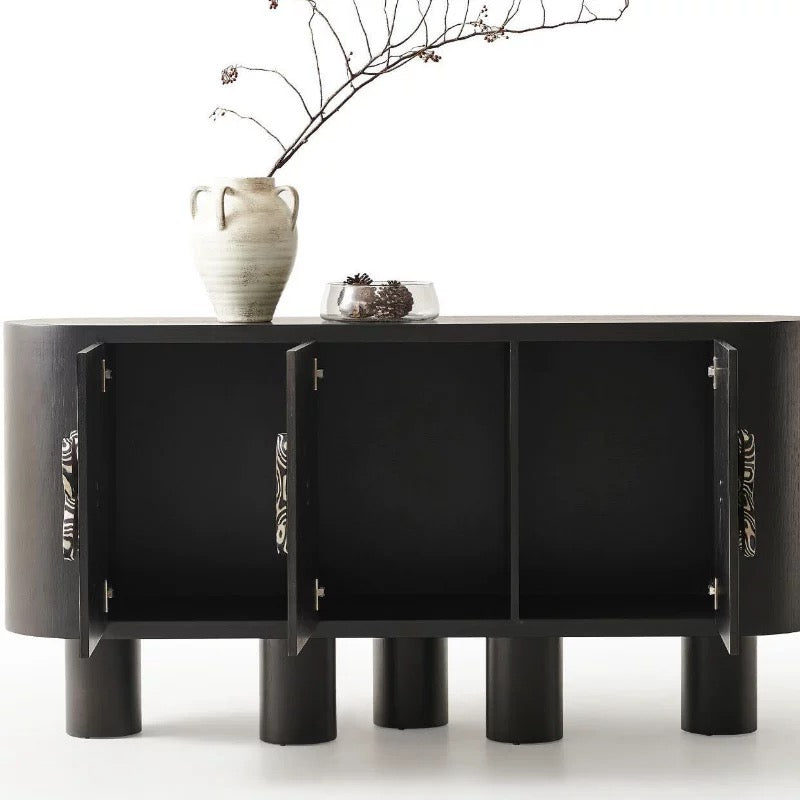 Cross & Line Black Sideboard Cabinet